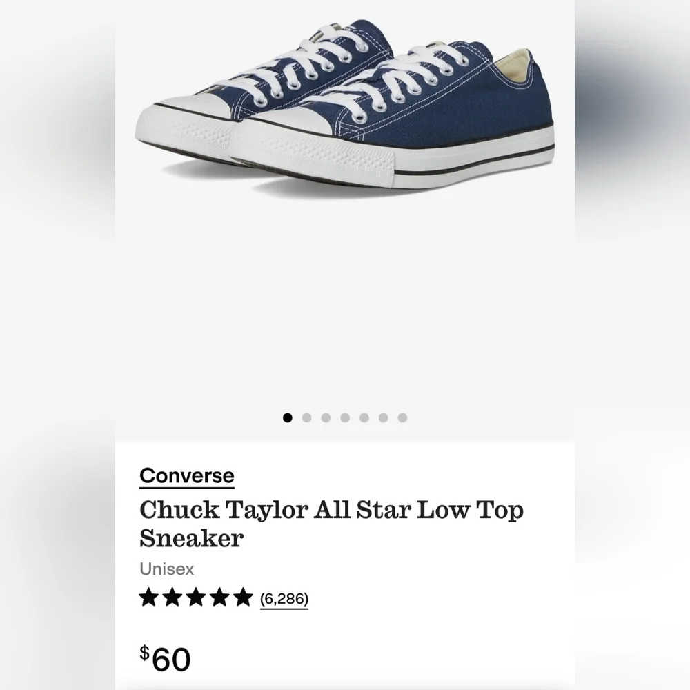 Converse Chuck Taylor Low Top Sneakers - Navy and White - Picture 1 of 8